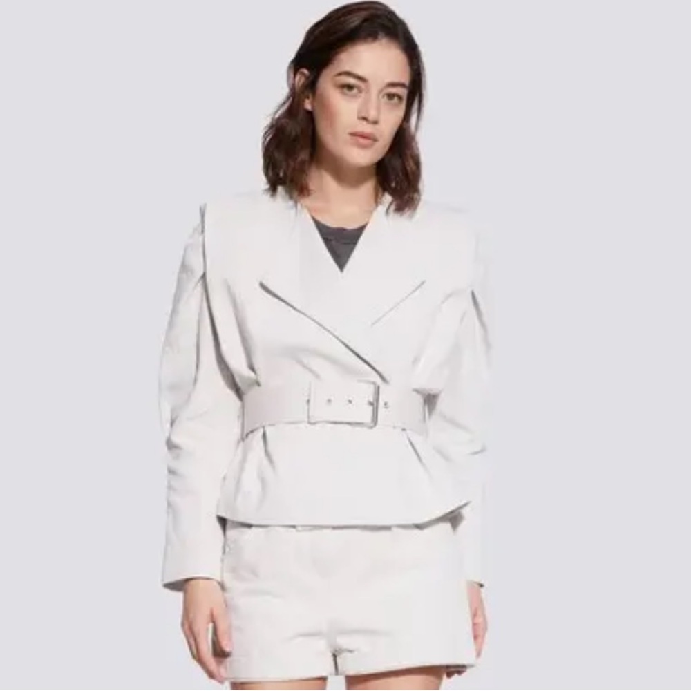 IRO Polka Puff Sleeve Belted Jacket